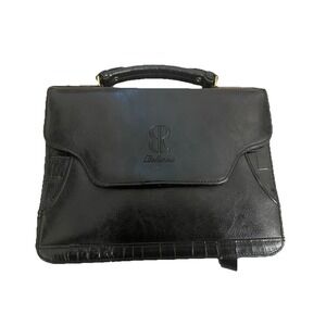 BELLEROSE Black Faux Leather Cross-Body Organizer  Handbag Mint Condition